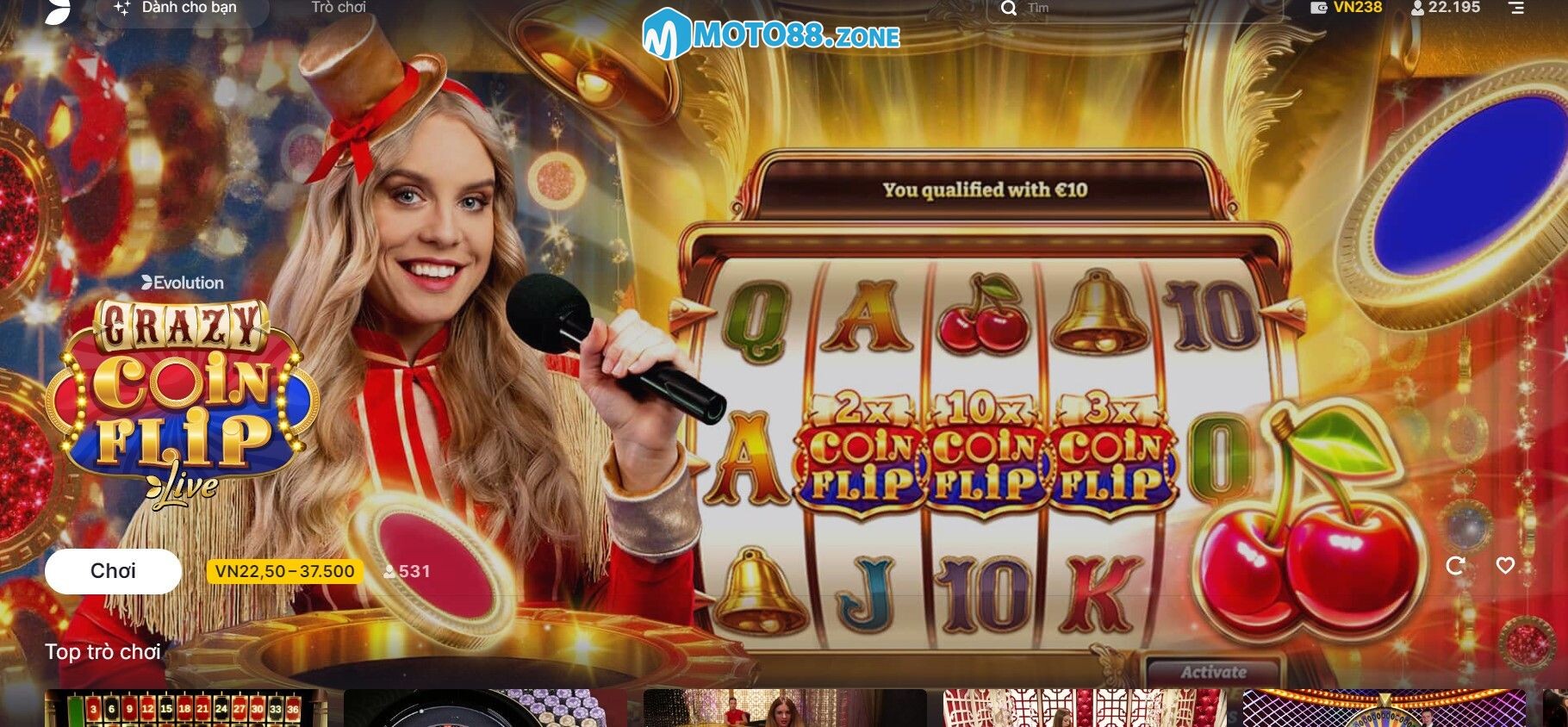 Hướng dẫn chơi casino online Moto88 dễ thắng nhất